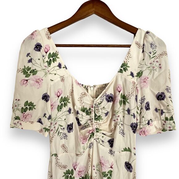 Favorite Daughter The Vineyard Dress in Spring Floral Size 2 Ivory Midi NWT $288 - Picture 3 of 11